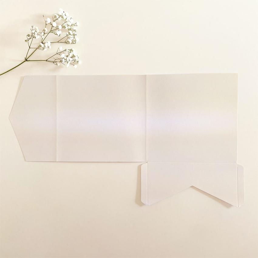 Pocketfold-Karte Quadrat (15x15) Premium-Karton "Metallic Champagner" Exklusiv Line