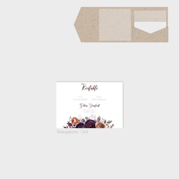 Einlegekarten-Bundle "Boho Violett-Flower" Quadrat | 2