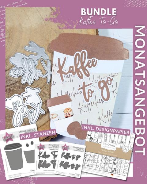 Kulricke Bundle " Kaffee, Kakao, Tee To-Go " Inkl. 3 Stanzen-Sets + Designpapier