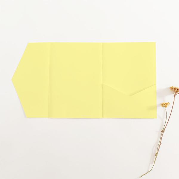 Pocketfold-Karte B6 Premium-Karton "Gelb" Exklusiv Line