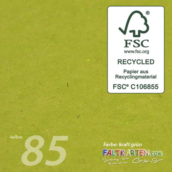 Cardstock "Recycling" 12"x12"  220g/m² (30,5 x 30,5cm) in kraft grün