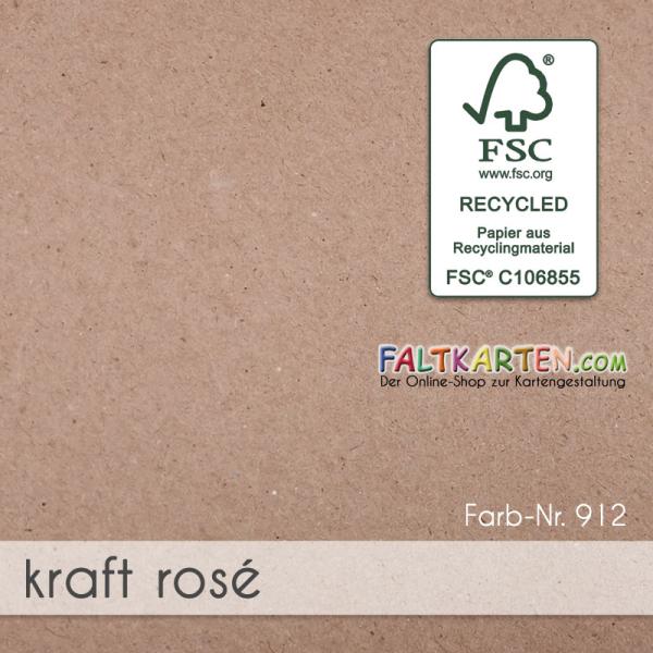 Faltkarte DIN A6 mit Briefumschlag DIN C6 in kraft rosé