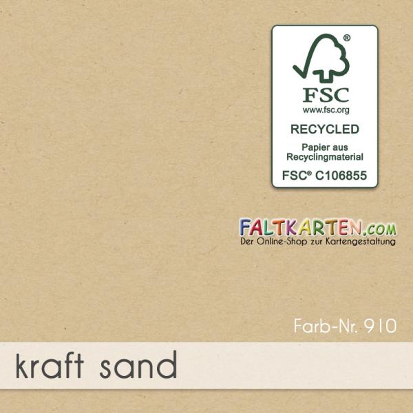 Faltkarte mit Briefumschlag DIN B6 in kraft sand