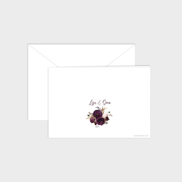 Einladung "Boho Violett-Flower" DIN B6 Klappkarte