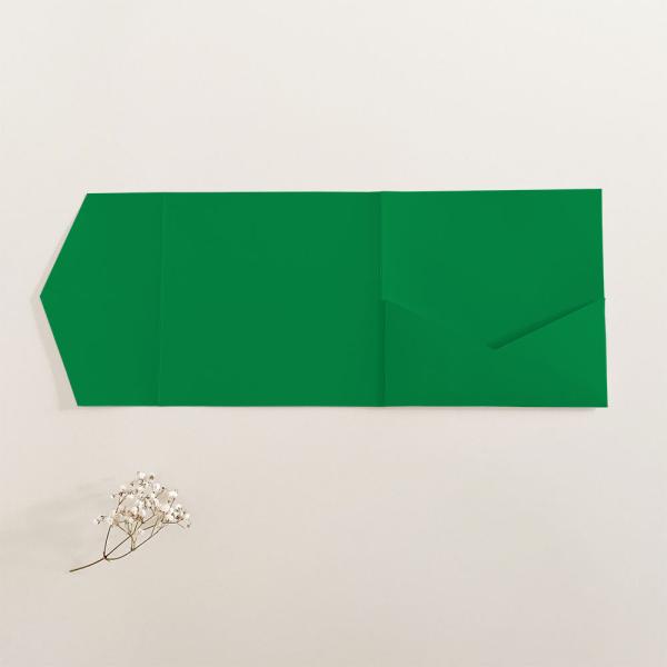 Pocketfold-Karte Quadrat (15x15) Premium-Karton "Weihnachtsgrün " Exklusiv Line