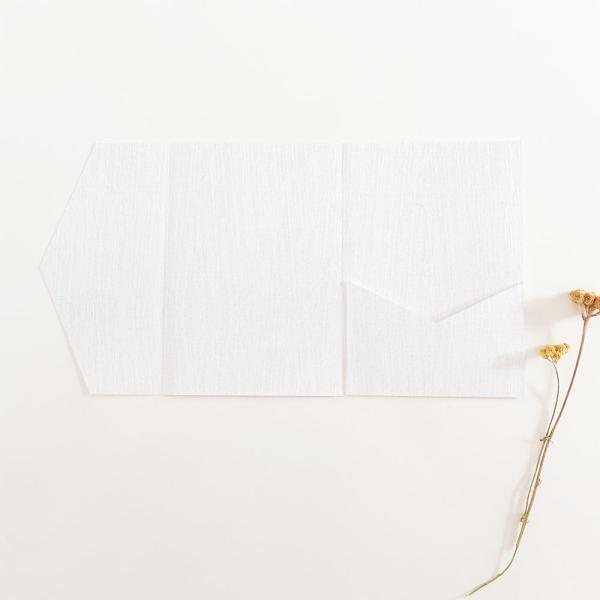 Pocketfold-Karte B6 Struktur-Karton "Leinen (weiss)" Exklusiv Line