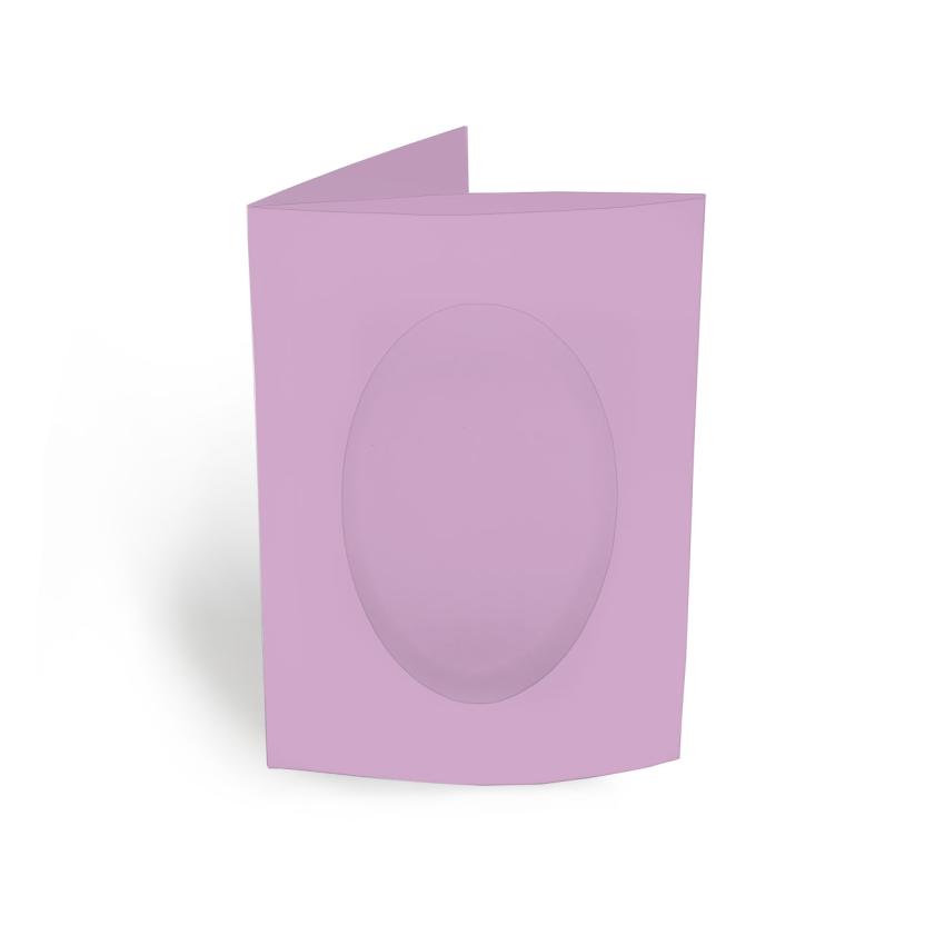 Passepartoutkarte oval 3-Fach DIN A6 in lavendel