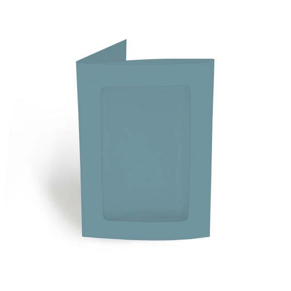 Passepartoutkarte rechteck 3-Fach DIN B6 in petrol
