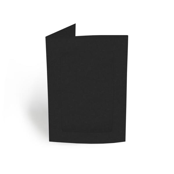 Passepartoutkarte rechteck 3-Fach DIN B6 in recycling schwarz