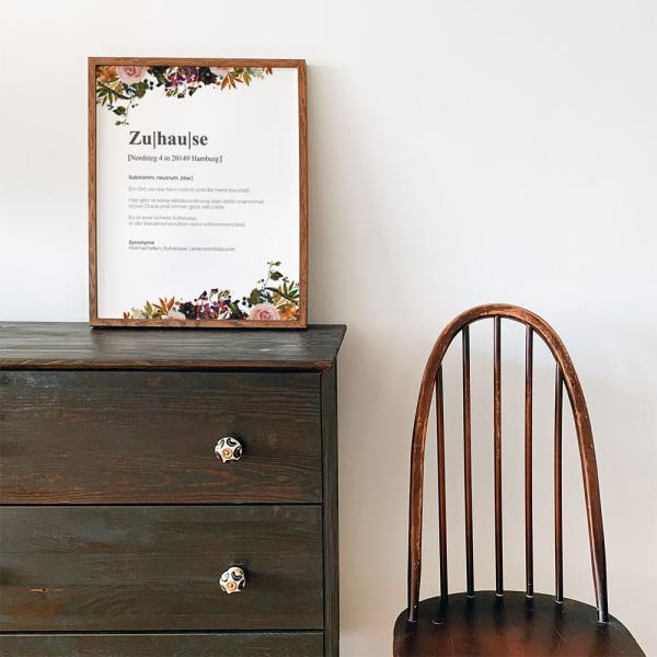 Definitionsposter "Zuhause 2" | Geschenkidee | Personalisiert  | individuelles Bild | Wörterbuch