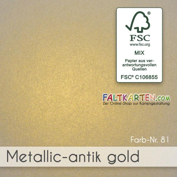 Briefumschlag DIN A7 120g/m² oF Nassklebung in metallic antik gold
