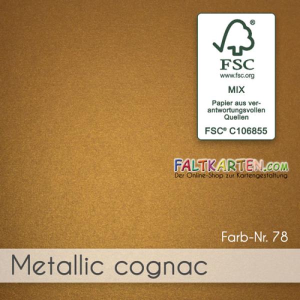 Tischkarte - Platzkarte 9 x 5 cm 300g/m² in metallic cognac