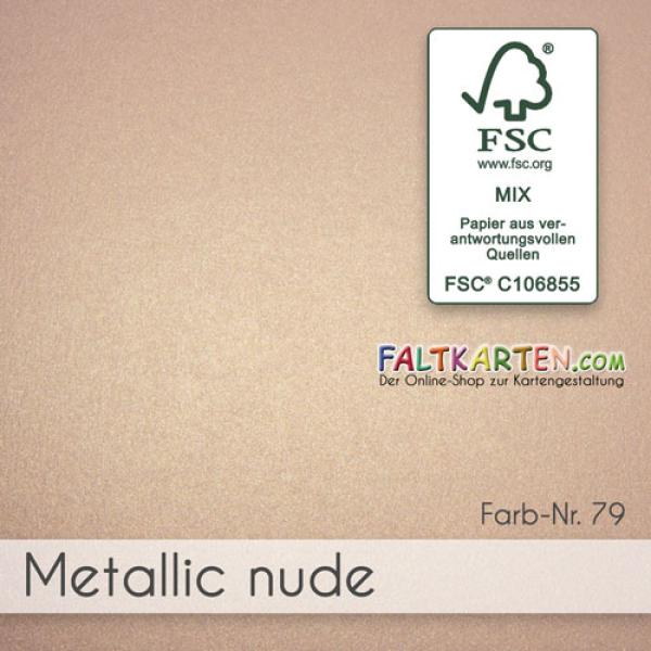 Passepartoutkarte rechteck 3-Fach DIN B6 in metallic nude