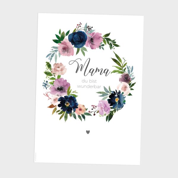 Spruchposter "Navy Dusky Pink" | Geschenkidee | Personalisiert  | Muttertag | Wanddeko
