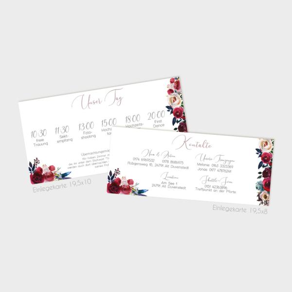 Einlegekarten-Bundle "Merlot und Navy" DIN Lang | 2