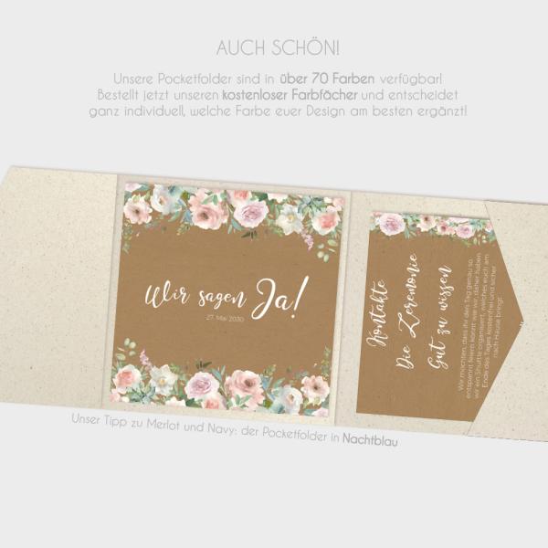 Einlegekarten-Bundle "Kraft White Roses" Quadrat | 2