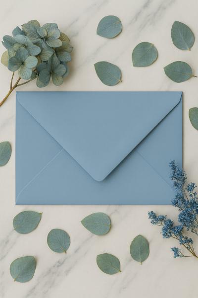 Briefumschläge - Briefhüllen in graublau, DIN B6 120g/m² oF, Nassklebung