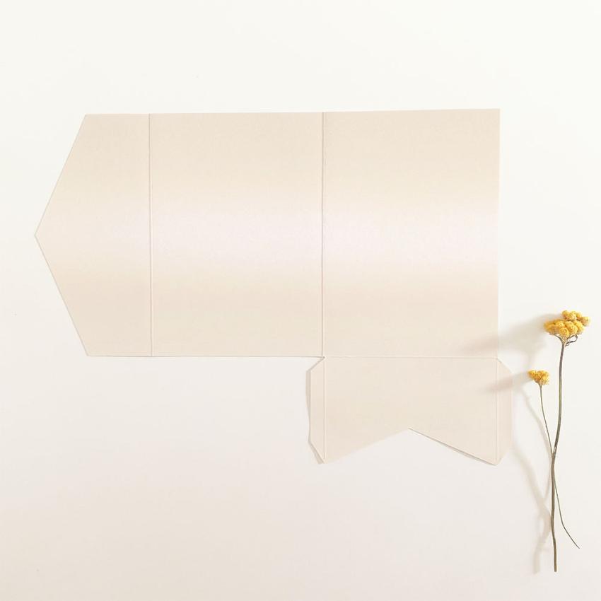 Pocketfold-Karte B6 Premium-Karton "Metallic Champagner" Exklusiv Line