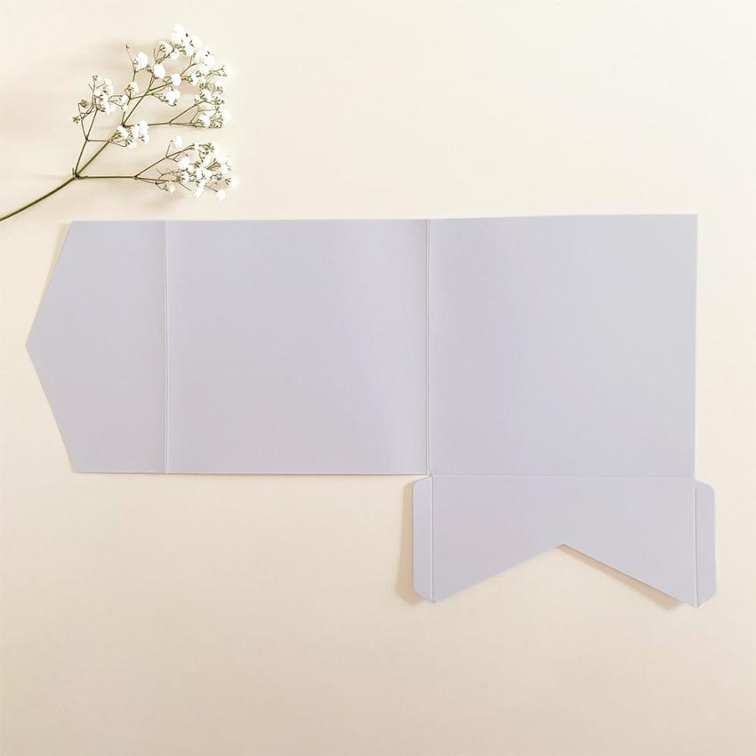 Pocketfold-Karte Quadrat (15x15) Premium-Karton "Lichtgrau " Exklusiv Line