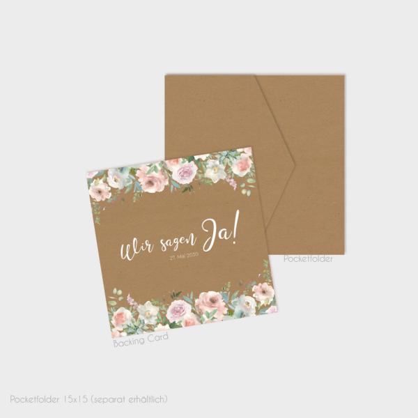 Einlegekarten-Bundle "Kraft White Roses" Quadrat | 2