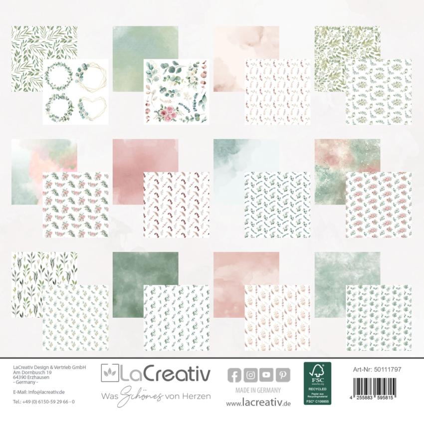 LaCreativ - Designpapier "Eukalyptusliebe" Paper Pack 6x6" - 24 Bogen