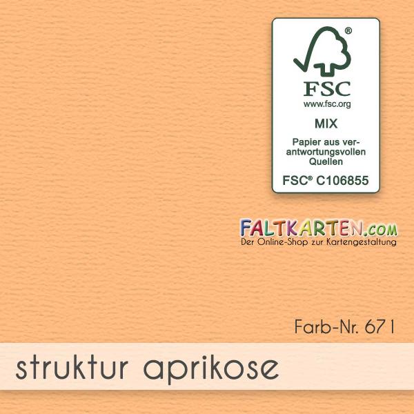Tischkarte - Platzkarte 9 x 5 cm 210g/m² in struktur aprikose