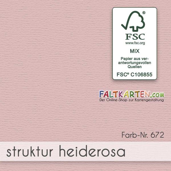 Doppelkarte - Faltkarte 210g/m² DIN A5 in struktur heiderosa