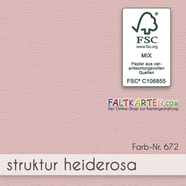 Doppelkarte - Faltkarte 210g/m² DIN A6 quer in struktur heiderosa