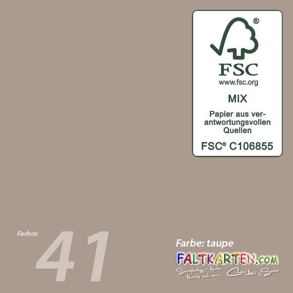 Passepartoutkarte rechteck 3-Fach DIN A6 in taupe