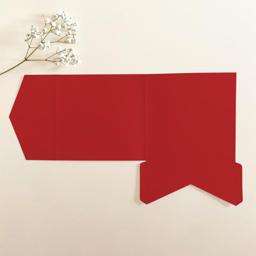 Pocketfold-Karte Quadrat (15x15) Premium-Karton "Rot" Exklusiv Line