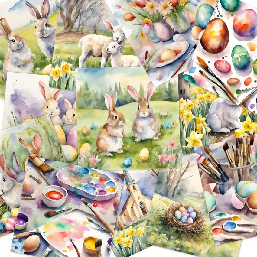LaCreativ - Designpapier "Osterliche-Malwerkstatt" Paper Pack 6x6" - 24 Bogen