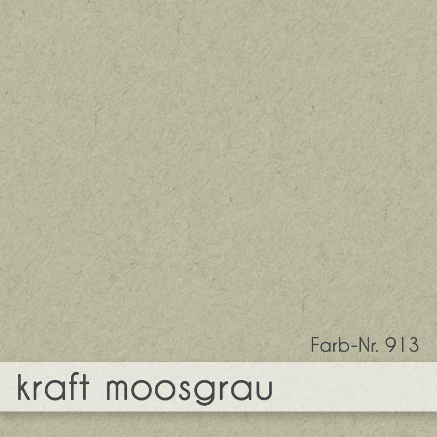 Passepartoutkarte oval 3-Fach DIN A6 in kraft moosgrau