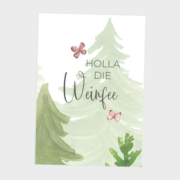 Spruchposter "Holla die Weinfee" | Geschenkidee | Personalisiert  | individuelles Bild | Wanddeko