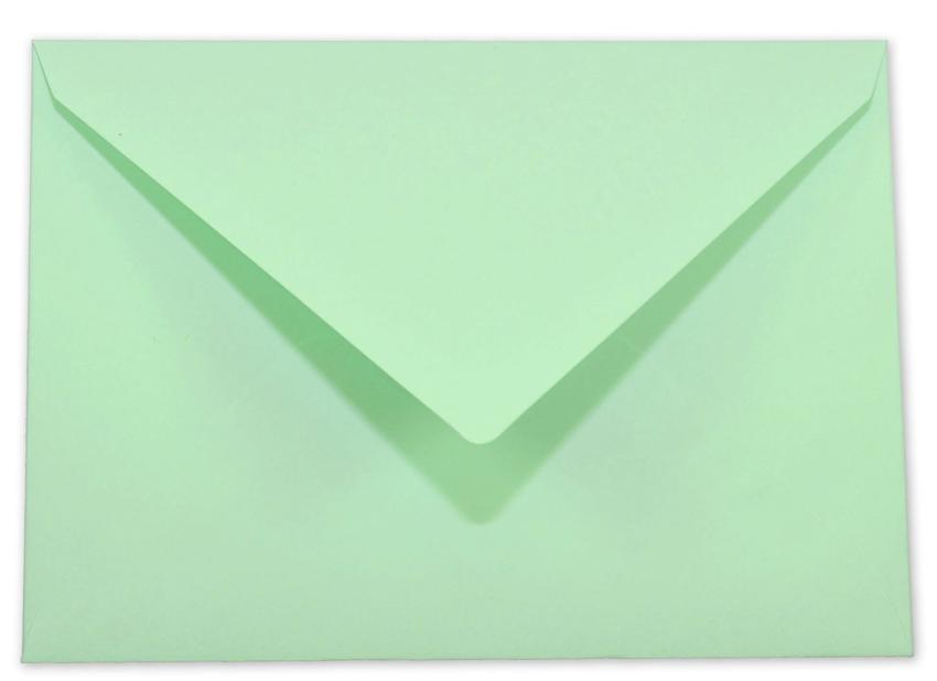 Briefumschläge - Briefhüllen in pastell grün, DIN B6 120g/m² oF, Nassklebung