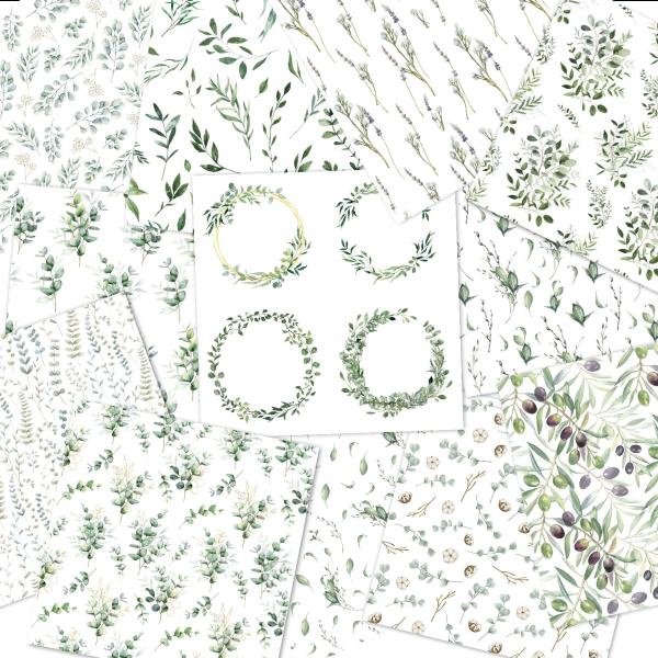 LaCreativ - Designpapier "Eukalyptusgarten" Paper Pack 6x6" - 24 Bogen